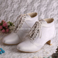 Chunky Heel Lace-up Bridal Boots Wedding